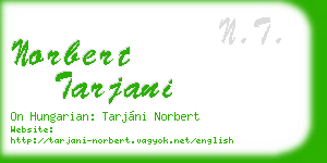 norbert tarjani business card